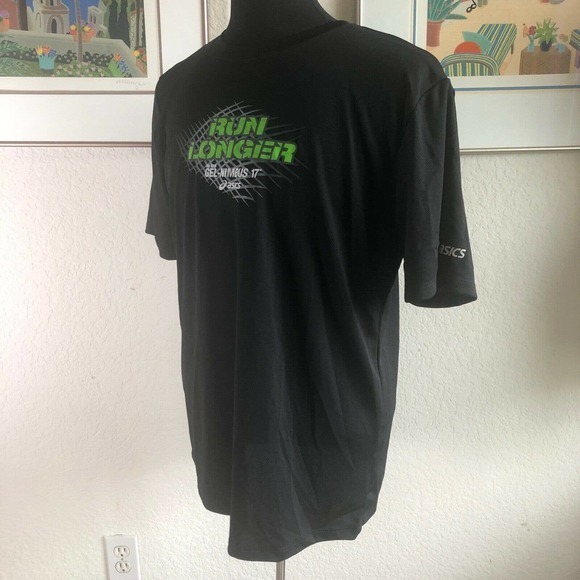 NWOT Asics Men's Large Running Top MR2471N Black‎ - Picture 2 of 4